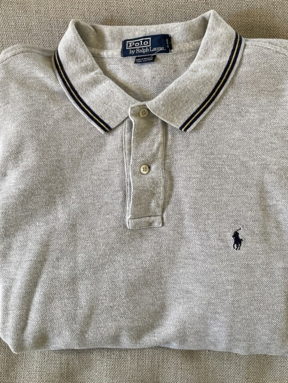 Polo Ralph Lauren Shirt Gray Striped Collar XXL